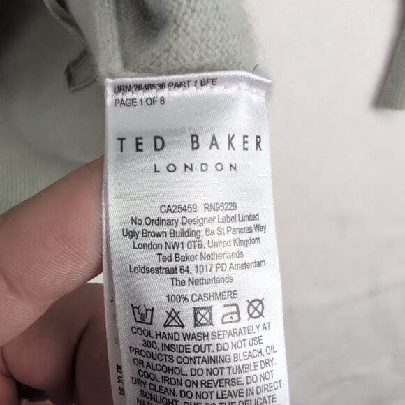 Ted Baker 100% Cashmere Light Gray Mock Turtleneck Sweater Sz 1 - Picture 5 of 10